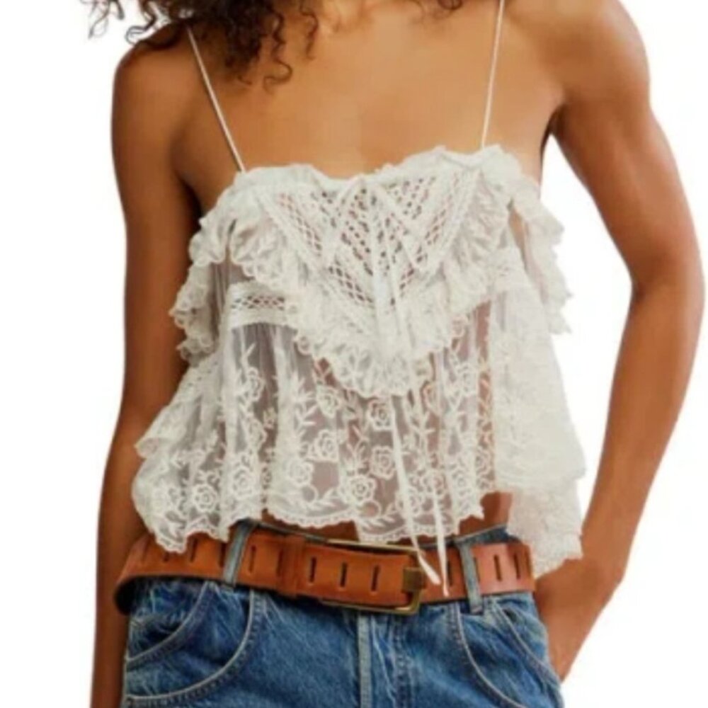 Free People Sofia Embroidered Tank